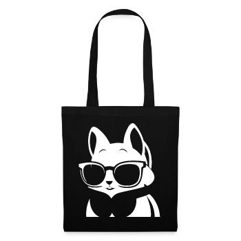 Drôle d’écureuil portant des lunettes de soleil écureuils - Sac en tissu - noir - Devant