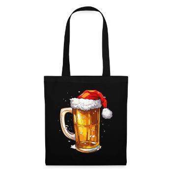 Weihnachten Bier Weihnachtsbier Prost Lustig Humor - Stoffbeutel - Schwarz - Vorne