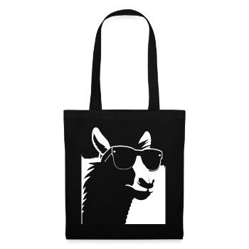 Drôle d’alpaga portant des lunettes de soleil cool alpagas - Sac en tissu - noir - Devant