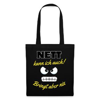 Dicton motivant avec des yeux de dessin animé - Sac en tissu - noir - Devant