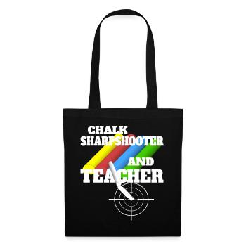 Tireur d’élite à la craie et professeur - Sac en tissu - noir - Devant