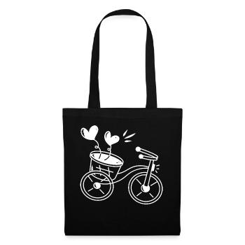 Wedding Bicycle Hearts - Tote Bag - black - Front