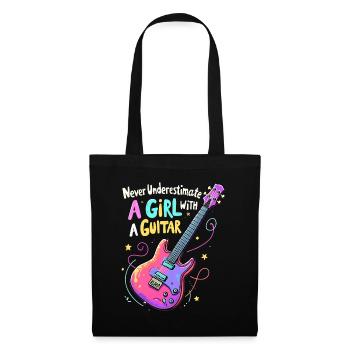 Fille avec la puissance de la guitare - Sac en tissu - noir - Devant