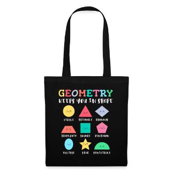 Geometrische Formen mit positiven Sprüchen - Stoffbeutel - Schwarz - Vorne