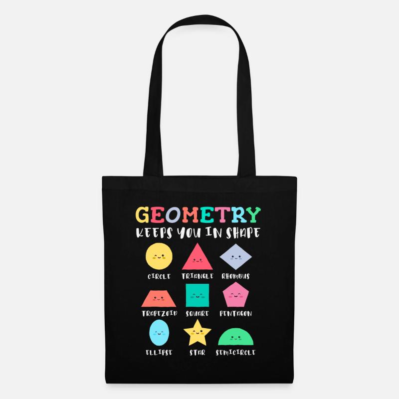 Geometry Shapes with Positive Slogans - Tote Bag - black