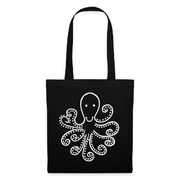 Pieuvre blanche étrange - Sac en tissu - noir - Devant