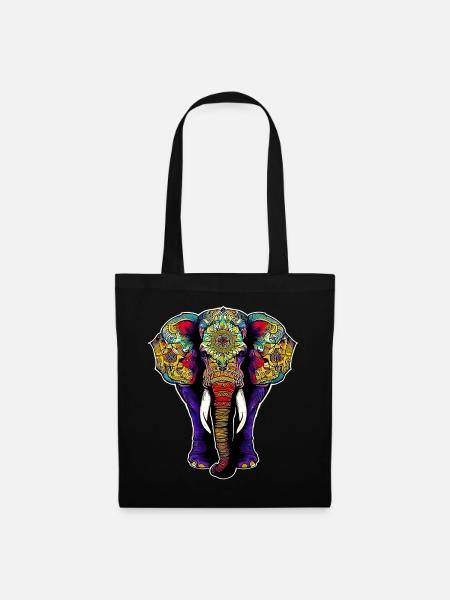 Elefant - Stoffbeutel - Schwarz