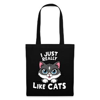 Chat Chats Amoureux Chat Propriétaire Chaton - Sac en tissu - noir - Devant