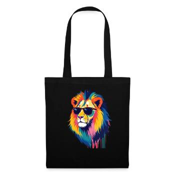 Lion Art Oeuvre Pop Art Lion - Sac en tissu - noir - Devant