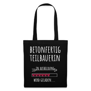 Betonfertigteilbauerin Ausbildung Beruf Geschenk - Stoffbeutel - Schwarz - Vorne