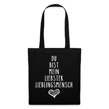 Tu es ma personne préférée - je t’aime - Sac en tissu - noir - Devant