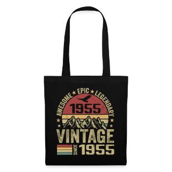 Jahrgang 1955 Geburtstagsgeschenk 1955 - Jahrgang 1955 - Stoffbeutel - Schwarz - Vorne