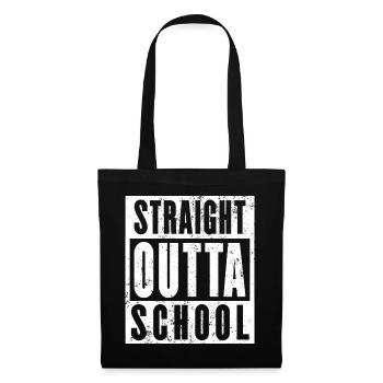Straight Outta School Shirt, Abschlussklasse - Stoffbeutel - Schwarz - Vorne