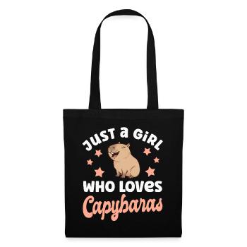Capybara Wasserschwein - Stoffbeutel - Schwarz - Vorne