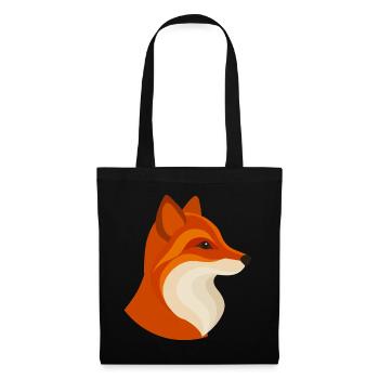 Renard moderne – géométrique et élégant - Sac en tissu - noir - Devant