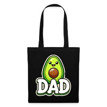 Avocado-Vater, lustige Väter lieben Avocados - Stoffbeutel - Schwarz - Vorne