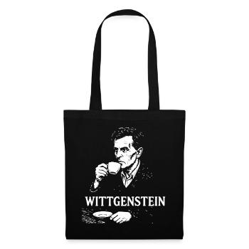 Wittgenstein Philosopher Coffee Portrait - Tote Bag - black - Front