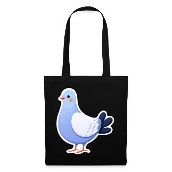 Illustration d’autocollants de colombe bleue - Sac en tissu - noir - Devant