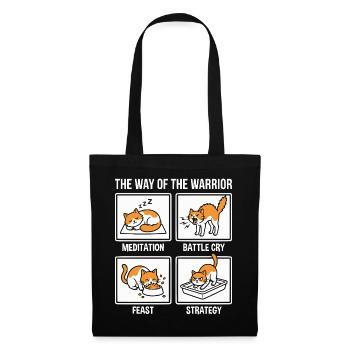 Funny Cat The Way of the Warrior Samurai Orange - Tote Bag - black - Front