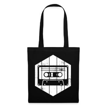 Cassette des années 80 - Sac en tissu - noir - Devant