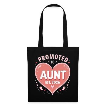 Tante 2026 Tante 2026 Befördert zu Tante 2026 - Stoffbeutel - Schwarz - Vorne