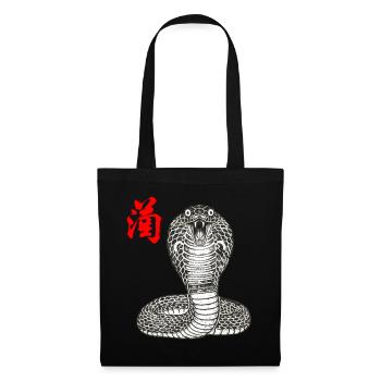 Cobra Asiatisch - Stoffbeutel - Schwarz - Vorne