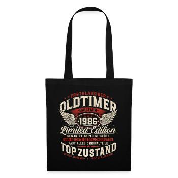 Cadeau rétro pour le 40e anniversaire de la voiture vintage 1986 - Sac en tissu - noir - Devant