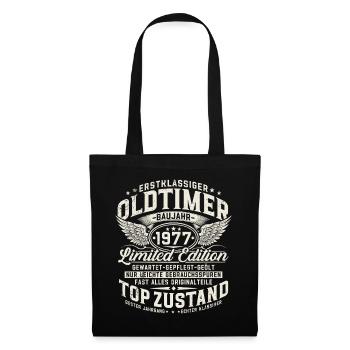 Cadeau d’anniversaire vintage 1977 - Sac en tissu - noir - Devant