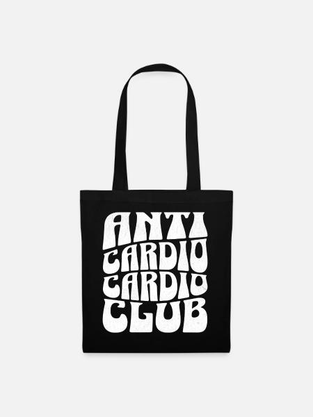 Anti Cardio Cardio Club – Gym Humor - Stoffbeutel - Schwarz