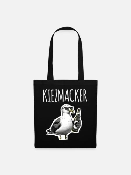 Kiez Möwe Macker - Stoffbeutel - Schwarz