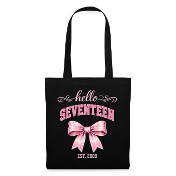 Hello Seventeen 17 Year Old Is 2009 Birthday Knot - Tote Bag - black - Front