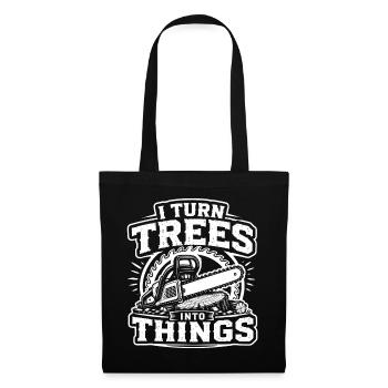 Je transforme les arbres en objets de charpentier forestier bûcheron - Sac en tissu - noir - Devant
