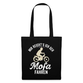 Mofa Moped Roller Mofafahrer Mofaroller - Stoffbeutel - Schwarz - Vorne