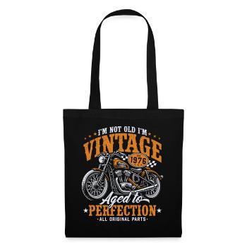 1976 Jahrgang Vintage Motorrad Geburtstag Geschenk - Stoffbeutel - Schwarz - Vorne