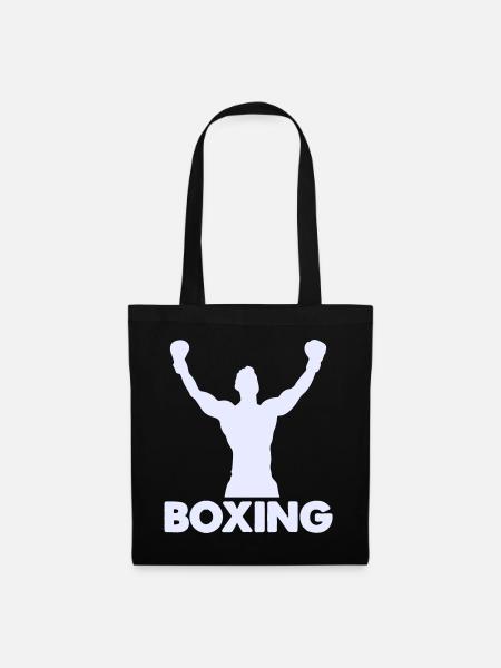 Boxer Sieg Silhouette - Stoffbeutel - Schwarz