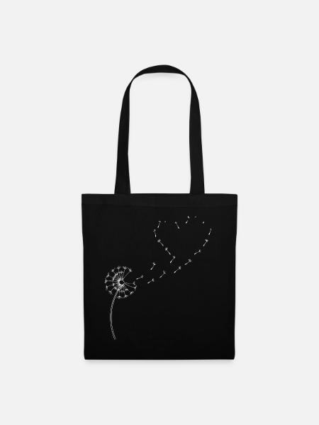 Löwenzahn Pusteblume - Stoffbeutel - Schwarz