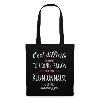 C Est Difficile D Avoir Toujours Raison Et D Et... - Sac en tissu - noir - Devant