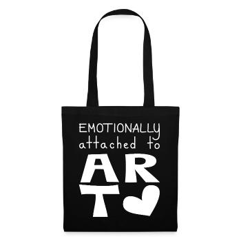 Emotional an Kunst gebunden, weiß - Stoffbeutel - Schwarz - Vorne