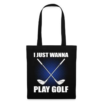 Golf Spruch - Stoffbeutel - Schwarz - Vorne