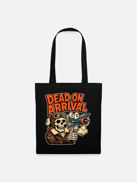 Dead on Arrival – Lustiger Halloween-Pilot - Stoffbeutel - Schwarz