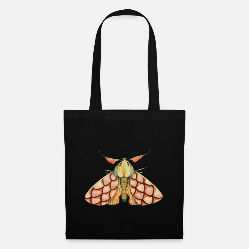 Moth rose - Tote Bag - black