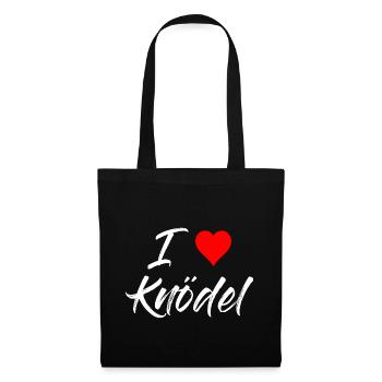 I love Knödel - Stoffbeutel - Schwarz - Vorne