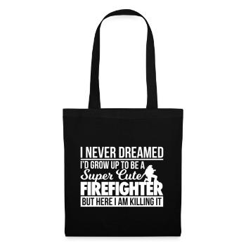Super Cute Firefighter - Fire Department - Tote Bag - black - Front
