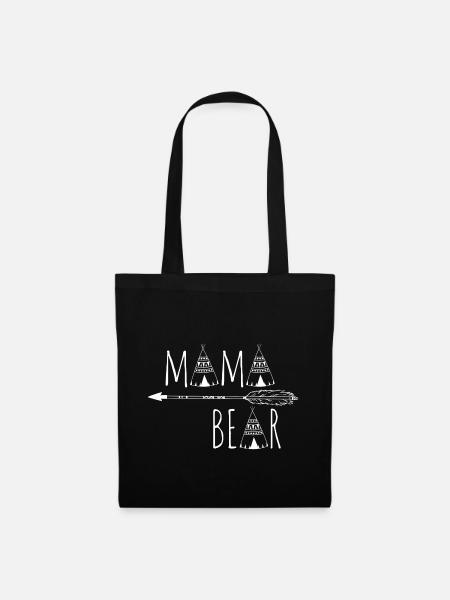 Mama Bär - ethno - Stoffbeutel - Schwarz