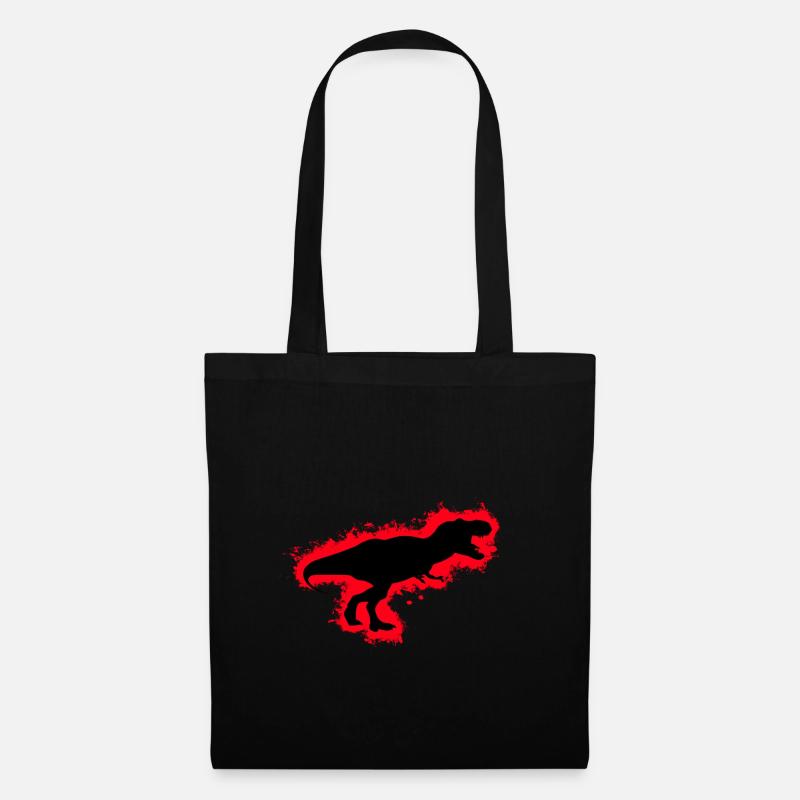 Silhouette Dino Rouge et Noir Contours - Sac en tissu - noir