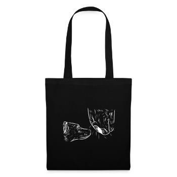Cheval et chien - Sac en tissu - noir - Devant