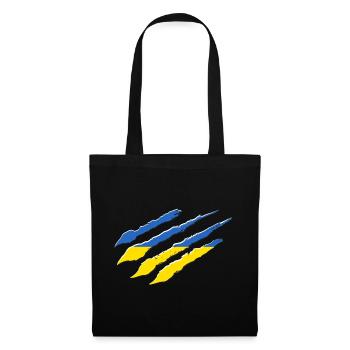 Ukraine Flag Scratch Claws Cut Scratch Mark - Tote Bag - black - Front