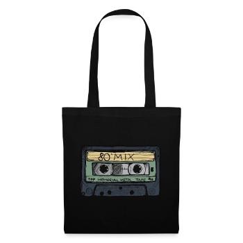 Mix 80's - cassette avec les plus belles chansons d'amour - Sac en tissu - noir - Devant