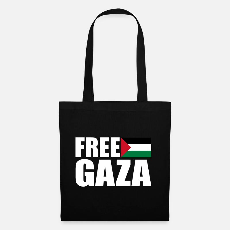 Free gaza - Stoffbeutel - Schwarz