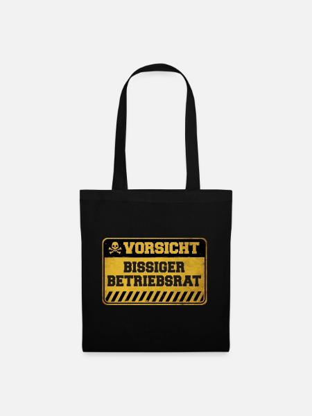 Vorsicht bissiger Betriebsrat - Stoffbeutel - Schwarz
